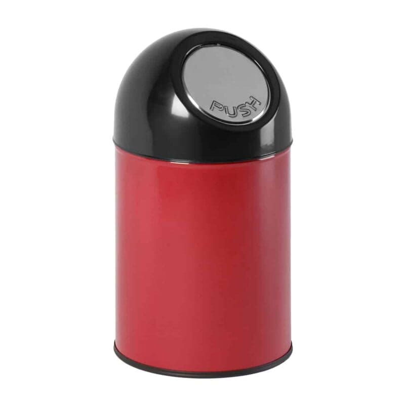 Afvalbak met pushdeksel 30 liter rood, zwart - VB 460001