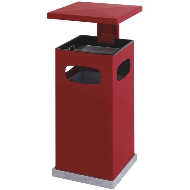 As-papierbak met afneembaar afdak 70 liter rood - VB 201211