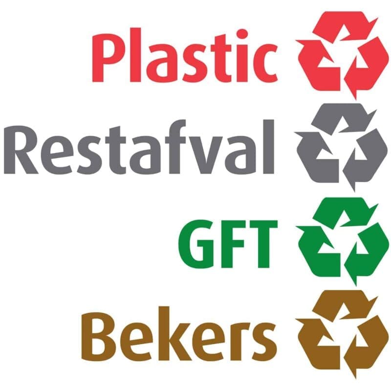 Recycling stickerset NL voor Carro rood, grijs, groen, geel - VB 034833
