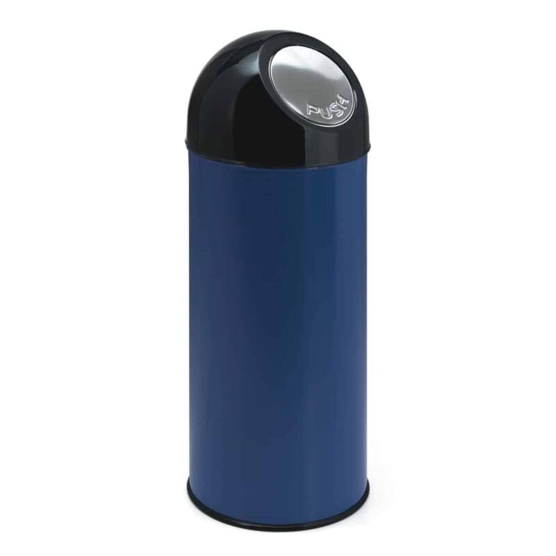 Afvalbak met pushdeksel 55 liter blauw, zwart - VB 470001