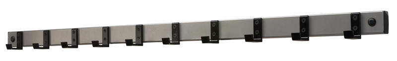 Wandgarderobe HIQ 10 haken zwart, aluminiumgrijs - VB 036042