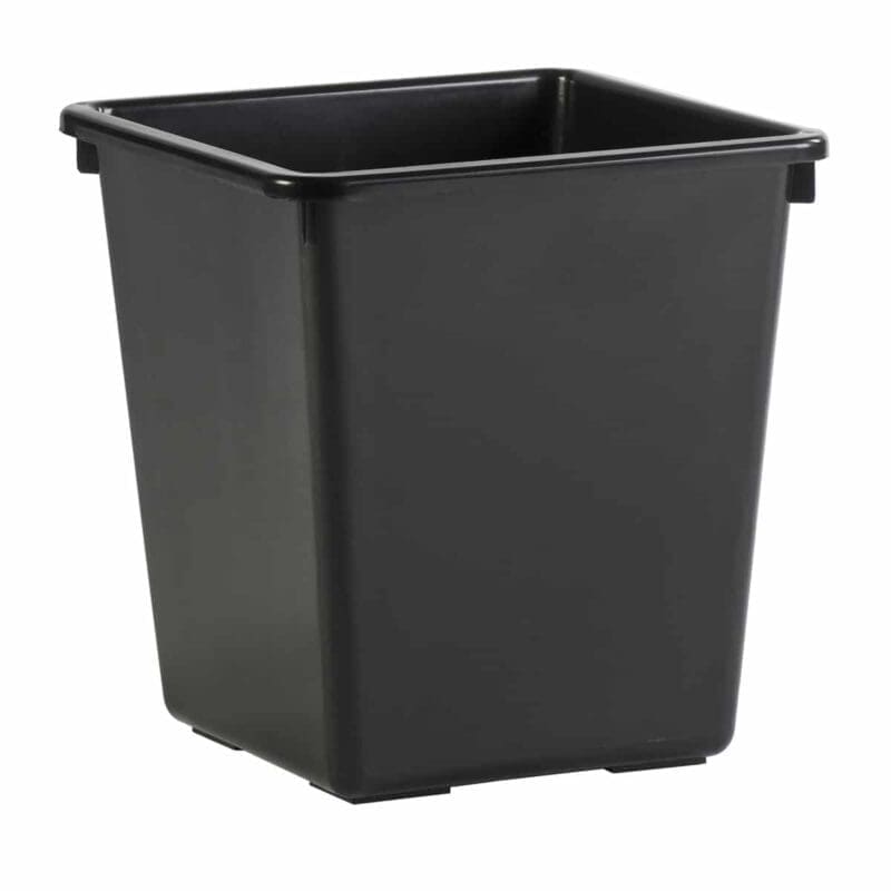 Vierkant tapse papierbak 27 liter zwart - VB 045426