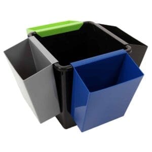 Vierkant tapse papierbak 27 liter zwart - VB 045426 - Afbeelding 4