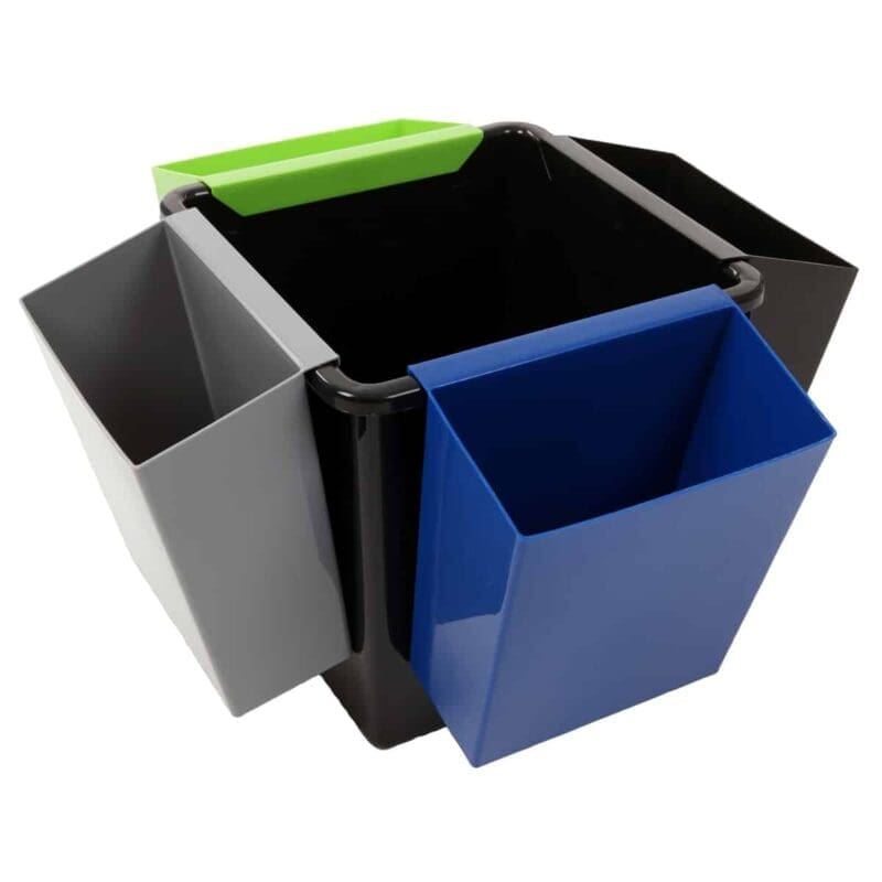 Vierkant tapse papierbak 27 liter zwart - VB 045426 - Afbeelding 4