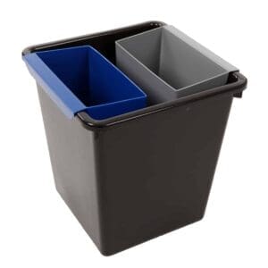 Vierkant tapse papierbak 27 liter zwart - VB 045426 - Afbeelding 6