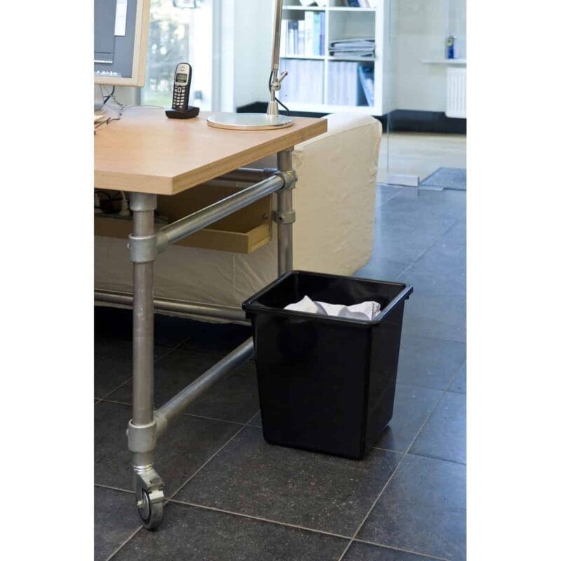 Vierkant tapse papierbak 27 liter zwart - VB 045426 - Afbeelding 8
