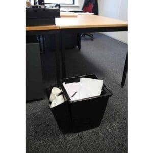 Vierkant tapse papierbak 27 liter zwart - VB 045426 - Afbeelding 9