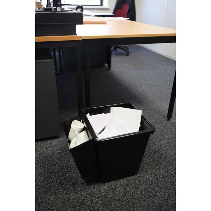 Vierkant tapse papierbak 27 liter zwart - VB 045426 - Afbeelding 9