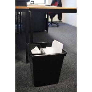 Vierkant tapse papierbak 27 liter zwart - VB 045426 - Afbeelding 10