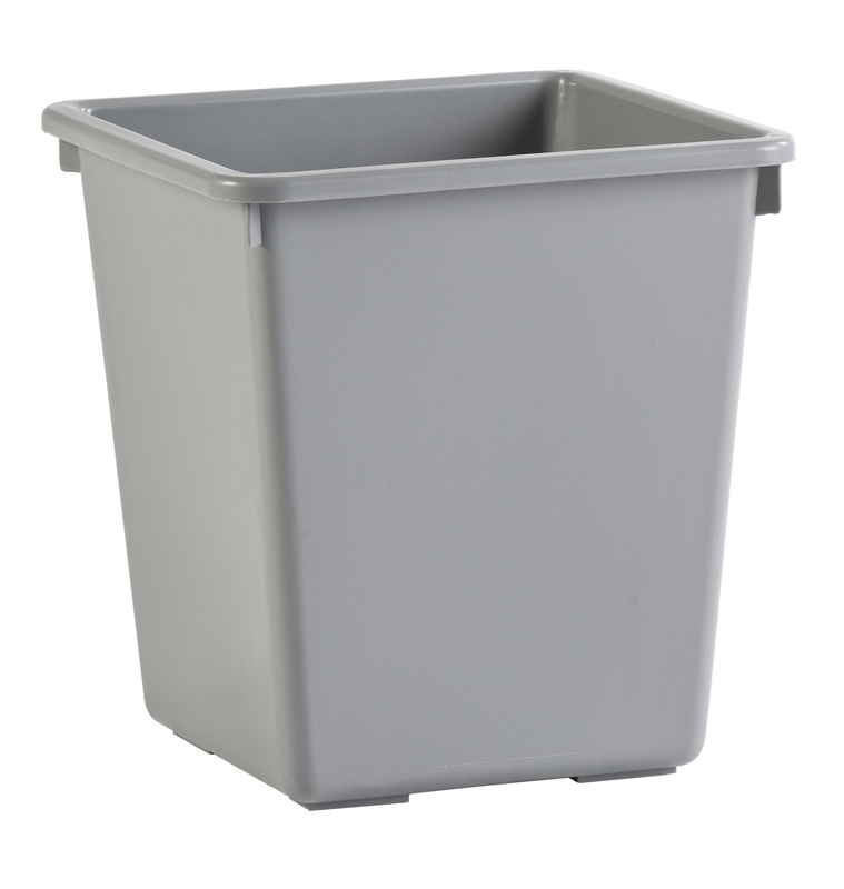 Vierkant tapse papierbak 27 liter grijs - VB 045433