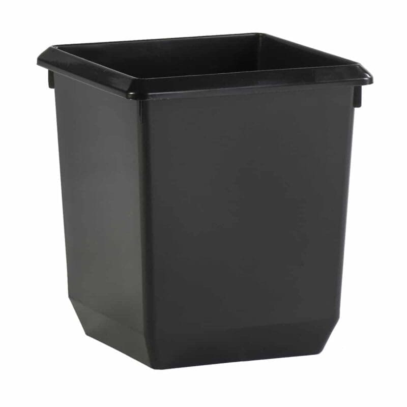 Vierkant tapse papierbak 21 liter zwart - VB 045440