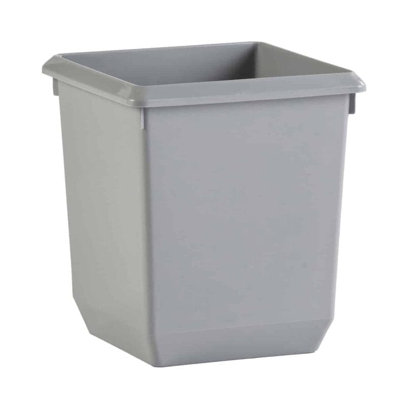 Vierkant tapse papierbak 21 liter grijs - VB 045457