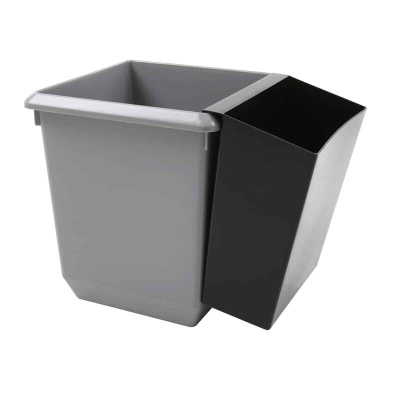 Vierkant tapse papierbak 21 liter grijs - VB 045457 - Afbeelding 2