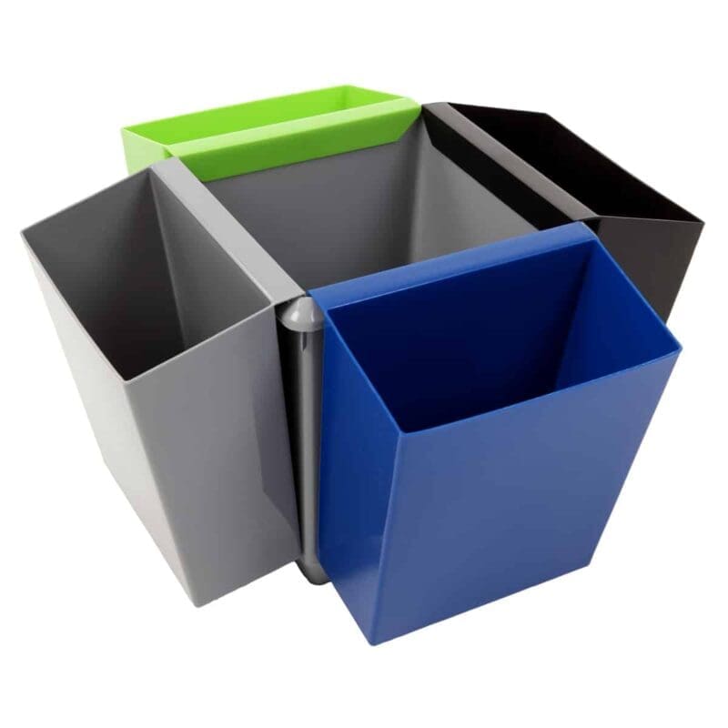 Vierkant tapse papierbak 21 liter grijs - VB 045457 - Afbeelding 4