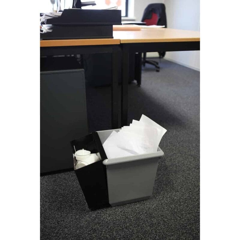 Vierkant tapse papierbak 21 liter grijs - VB 045457 - Afbeelding 8