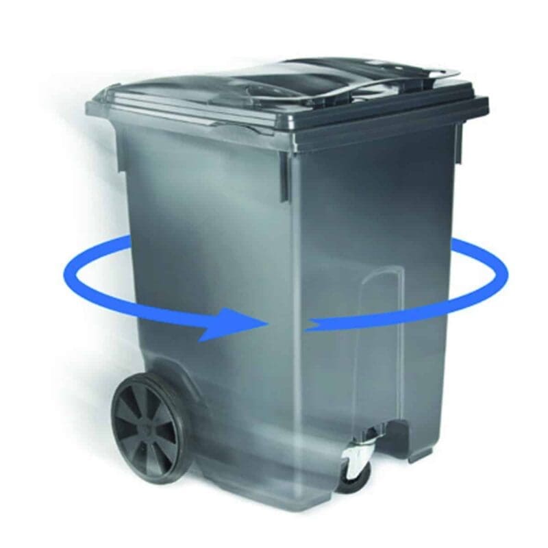 Mini-container 360 liter 3-wiel grijs - VB 400400 - Afbeelding 4