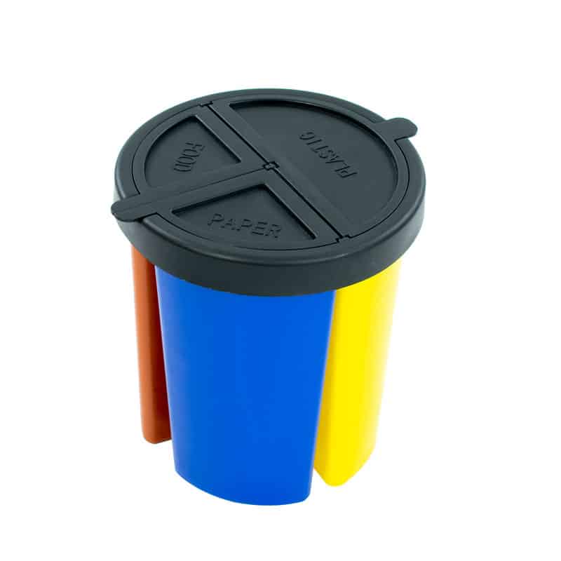 Eco Bin recycling set zwart, geel, bruin, blauw - VB 049615