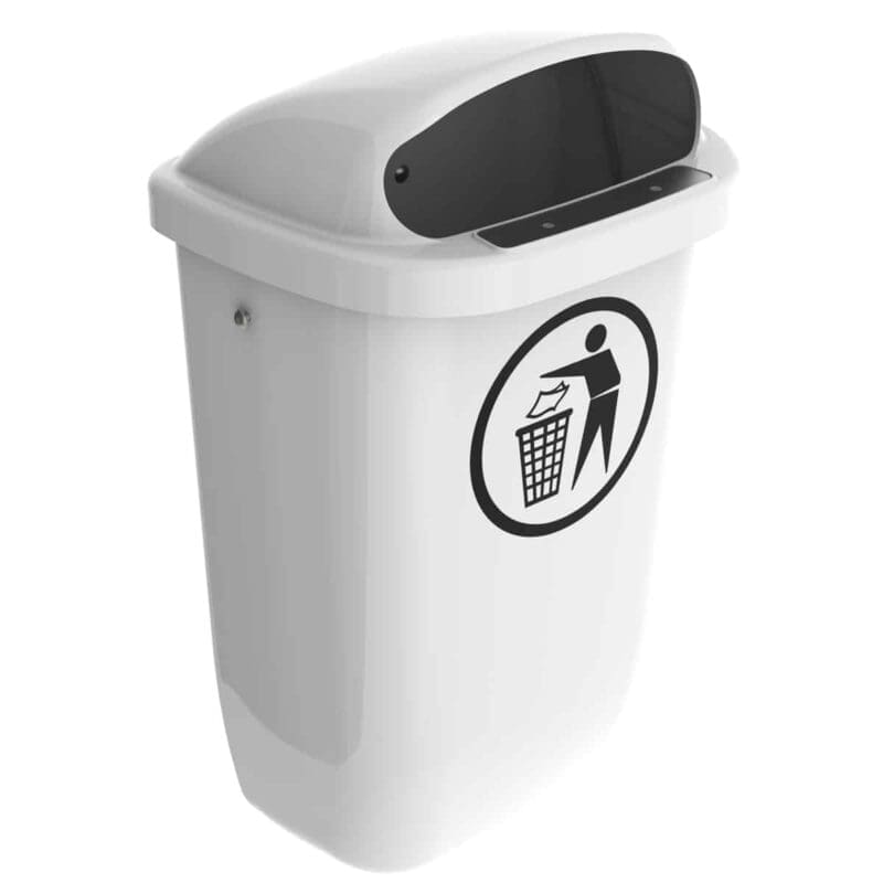 Afvalbak DIN-PK 50L wit - VB 049813