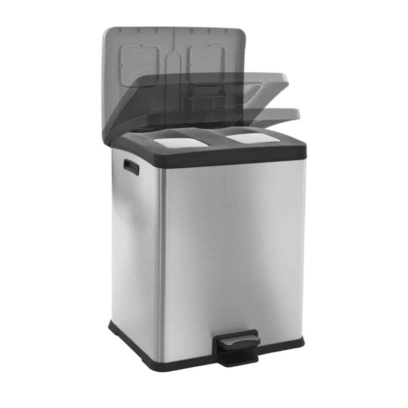 Rejoice recycling pedaalemmer 30+30 liter mat RVS - VB 923860 - Afbeelding 2