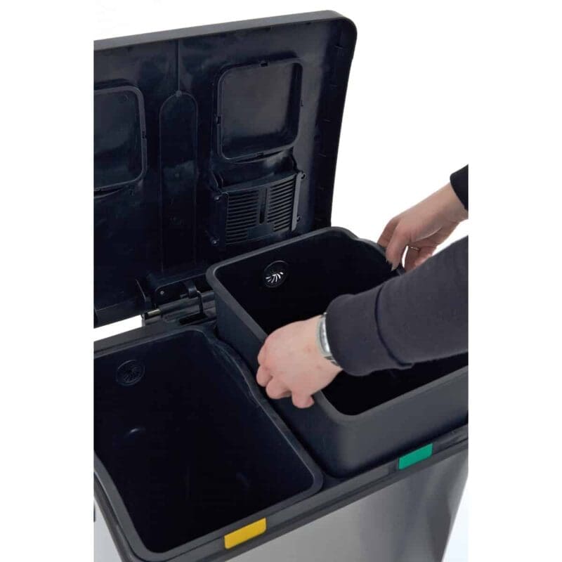 Rejoice recycling pedaalemmer 30+30 liter mat RVS - VB 923860 - Afbeelding 4