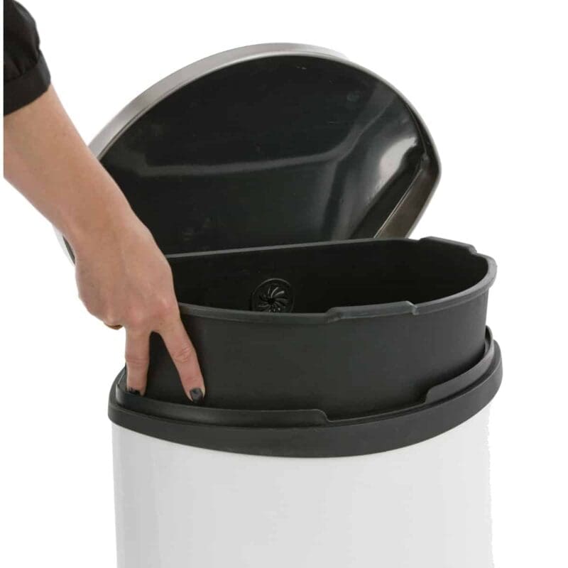 Shell Bin pedaalemmer 30 liter wit, mat RVS - VB 921830 - Afbeelding 2