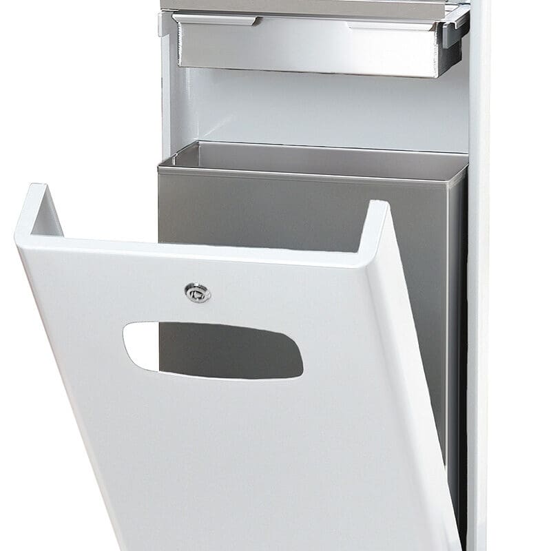 Buitenafvalbak met afdak 32 liter wit - VB 400010
