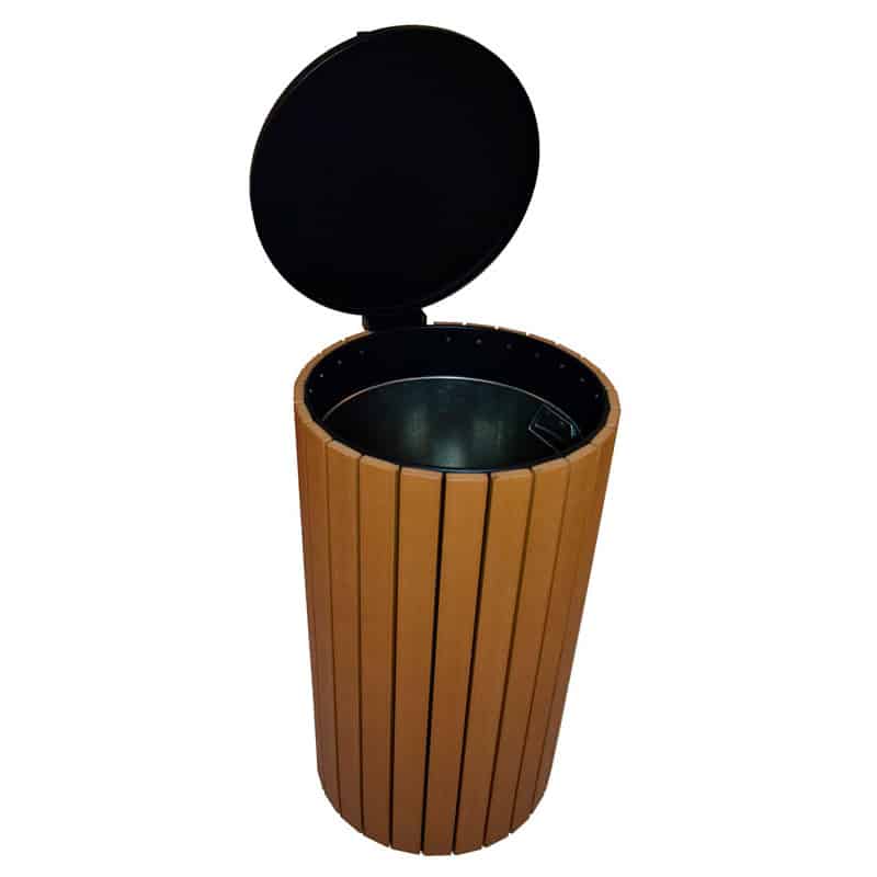 Buitenafvalbak 90 liter houtlook, antraciet - VB 183562