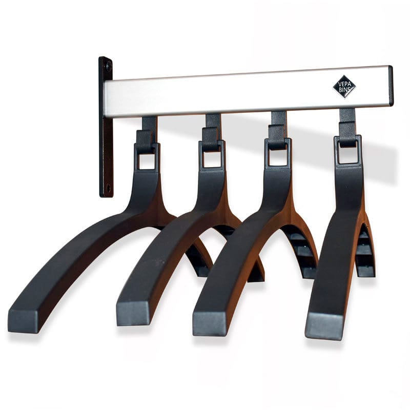 Pro-line Wandgarderobe 4 hangers grijs, zwart - VB 184071