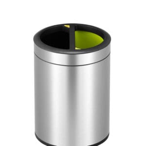 Round Open Top Bin 5+5 liter mat RVS - VB 903811 - Afbeelding 2