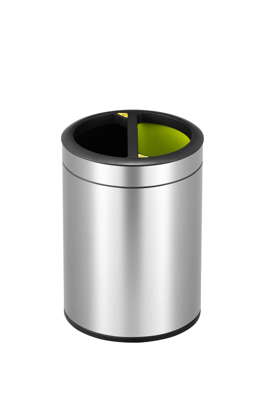 Round Open Top Bin 5+5 liter mat RVS - VB 903811