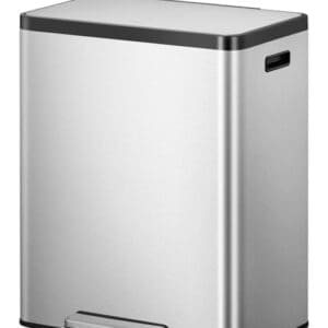 EcoCasa 2 recycling pedaalemmer 36+24 liter mat RVS - VB 913861