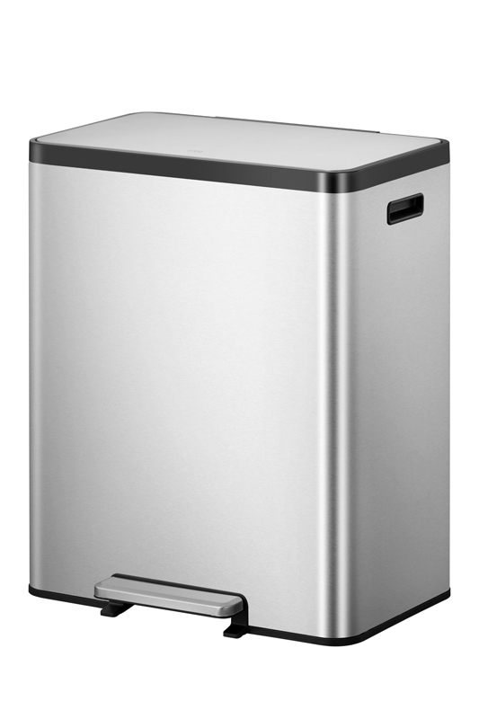 EcoCasa 2 recycling pedaalemmer 36+24 liter mat RVS - VB 913861