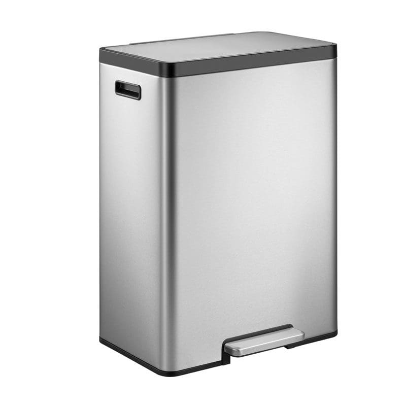 EcoCasa 2 pedaalemmer 45 liter mat RVS - VB 913845