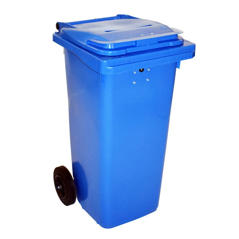 Container met papiergleuf en slot blauw - VB 120400
