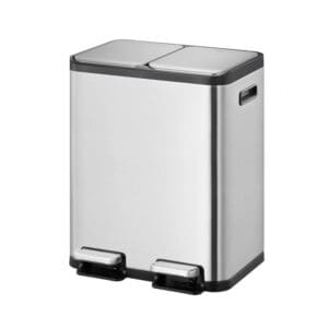 EcoCasa 1 pedaalemmer 30+30 liter mat RVS - VB 912960 - Afbeelding 2