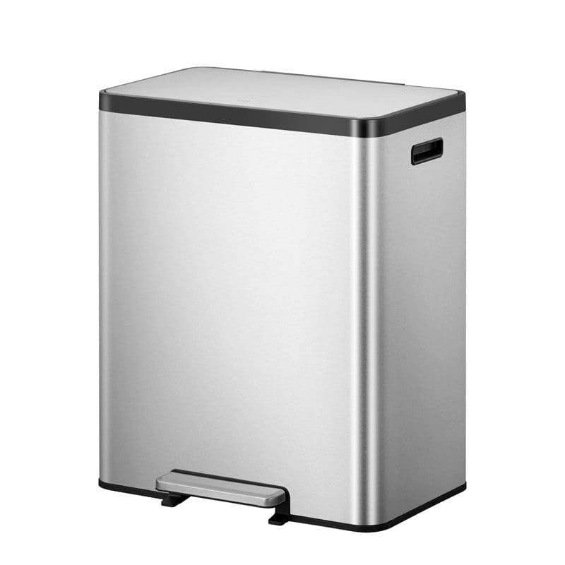 EcoCasa 2 recycling pedaalemmer 30+30 liter Mat RVS - VB 913860