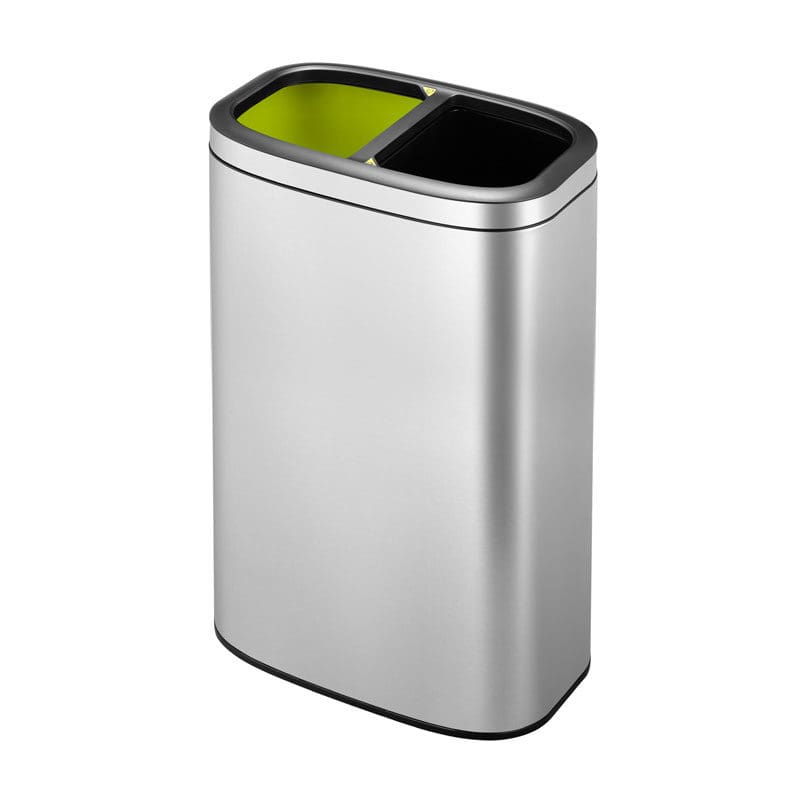 OLI-Cube Open Top Recycler Bin 20+20 liter mat RVS - VB 903640