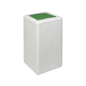 Circulaire Afvalbak met klepdeksel 65 liter wit, groen - VB 192441 - Afbeelding 2