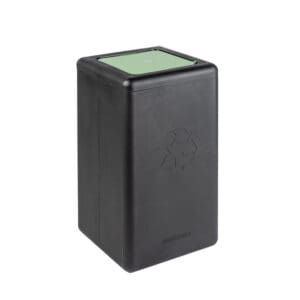 Circulaire Afvalbak met klepdeksel 65 liter zwart, groen - VB 192489 - Afbeelding 2