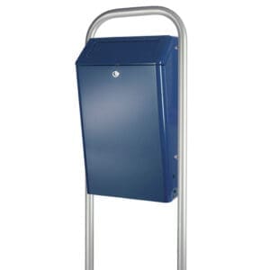Buitenafvalbak met klep 50 liter blauw - VB 888001