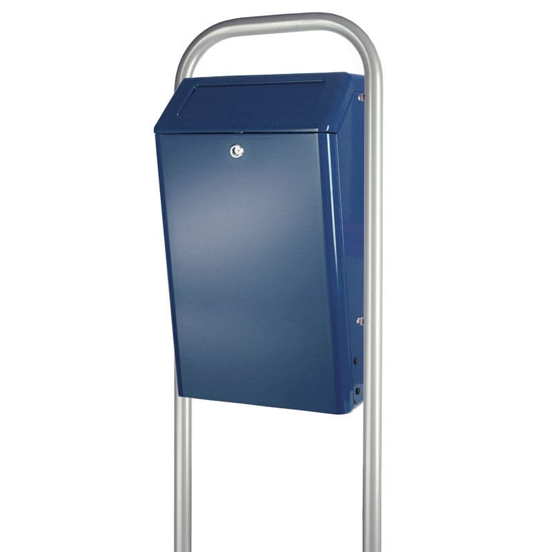 Buitenafvalbak met klep 50 liter blauw - VB 888001