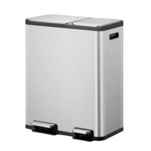 EcoCasa Recycler pedaalemmer 30+20 liter mat RVS - VB 912850