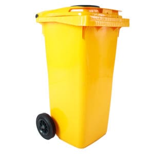 Container met rozet 120 liter geel - VB 120500 - Afbeelding 2
