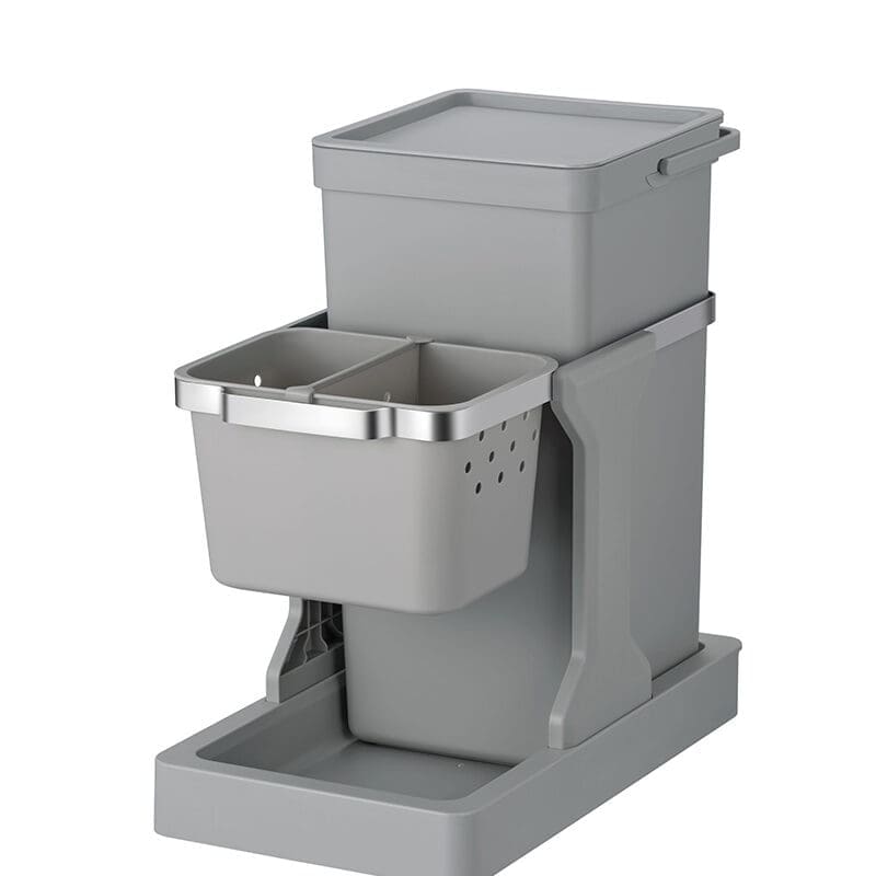 Deco Inbouwafvalemmer 20+4 liter grijs - VB 993124