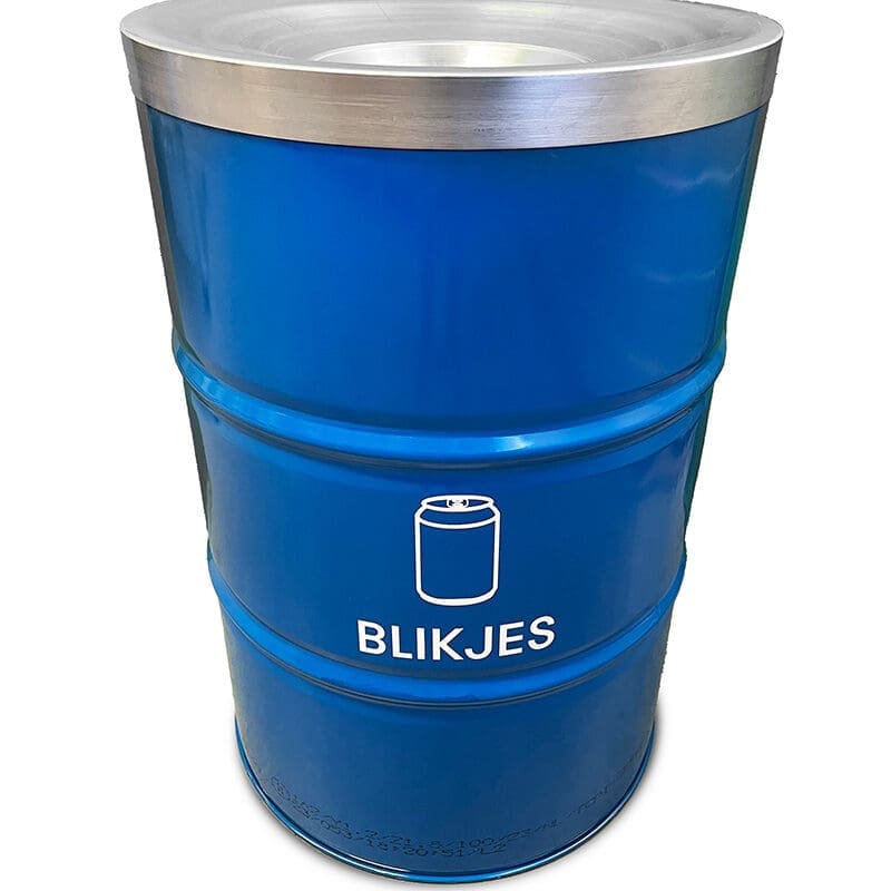 The BinBin Blikjes met inwerpopening 200 ltr blauw - VB 201099