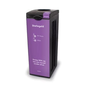 Original Statiegeld met Open Deksel 70 liter zwart, paars - VB 204151