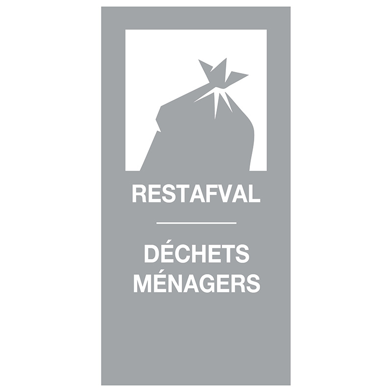 Magneetsticker Restafval/Déchets Ménagers grijs - VB 205561