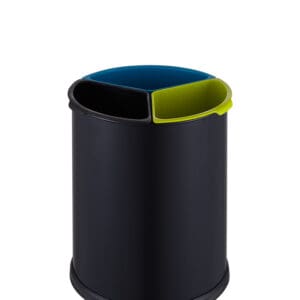 Ronde Afvalscheidingsbak Open Top 3x3,5 liter zwart - VB 903911