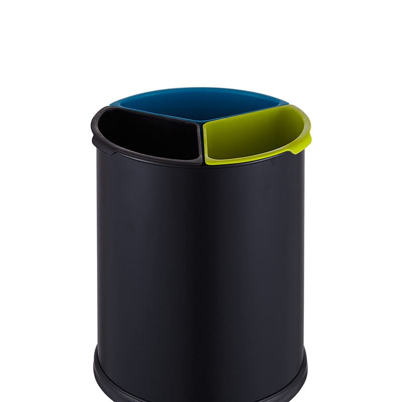 Ronde Afvalscheidingsbak Open Top 3x3,5 liter zwart - VB 903911