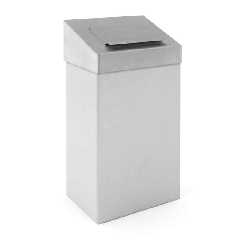 Afvalbak met hygiënische top 18 liter mat RVS - VB 650002